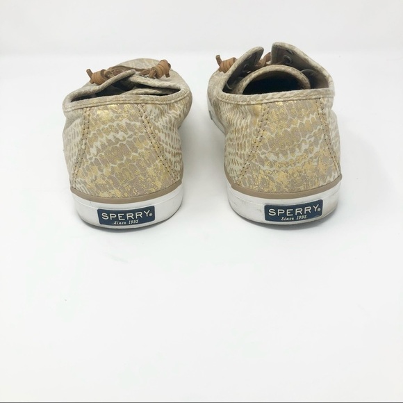 Sperry Seacoast Python Linen Gold Slip On Shoes size 11 - Picture 5 of 7